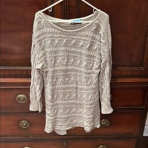 Beige Cable Knit Sweater